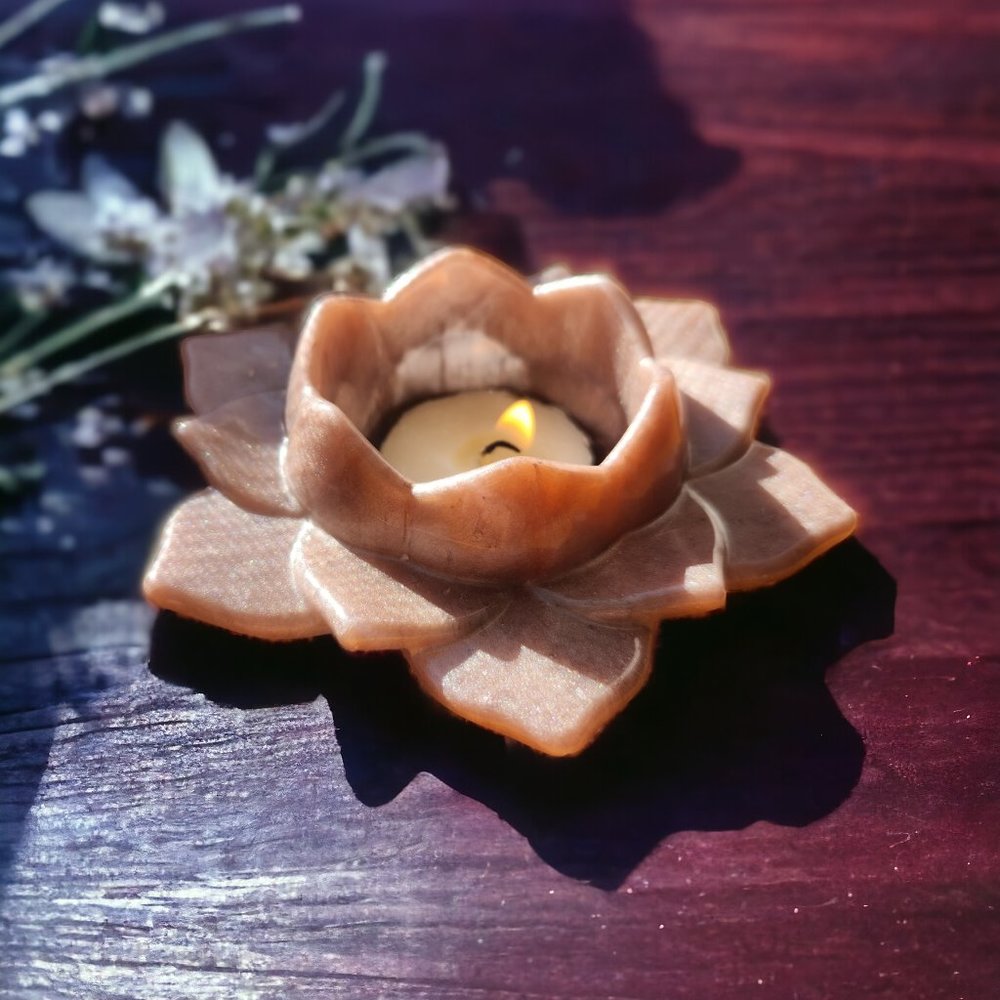 Handmade Resin Lotus Tealight Holder